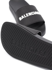 Balenciaga logo-embossed pool slides