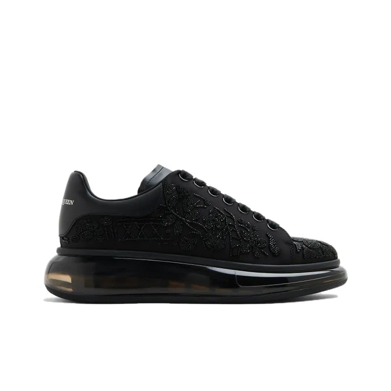 ALEXANDER MCQUEEN OVERSIZED SNEAKER 'BLACK ALL OVER BOTANICAL BEADS'
