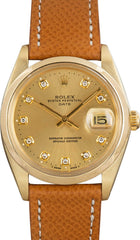 Rolex Date 1503 Champagne Diamond Dial