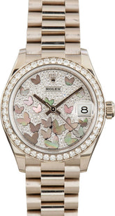 Rolex Datejust 31 Ref 278289 Diamond Paved Butterfly Dial