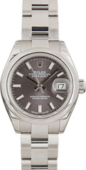 Ladies Rolex Datejust Ref 279160 Dark Grey Dial