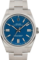 Rolex Oyster Perpetual 41 Ref 134300 Med Blue Dial