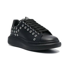 ALEXANDER MCQUEEN OVERSIZED SNEAKER 'BLACK SILVER EYELETS'