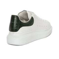 ALEXANDER MCQUEEN OVERSIZED SNEAKER 'WHITE FOREST GREEN EMBOSSED CROCO'