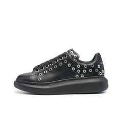 ALEXANDER MCQUEEN OVERSIZED SNEAKER 'BLACK SILVER EYELETS'