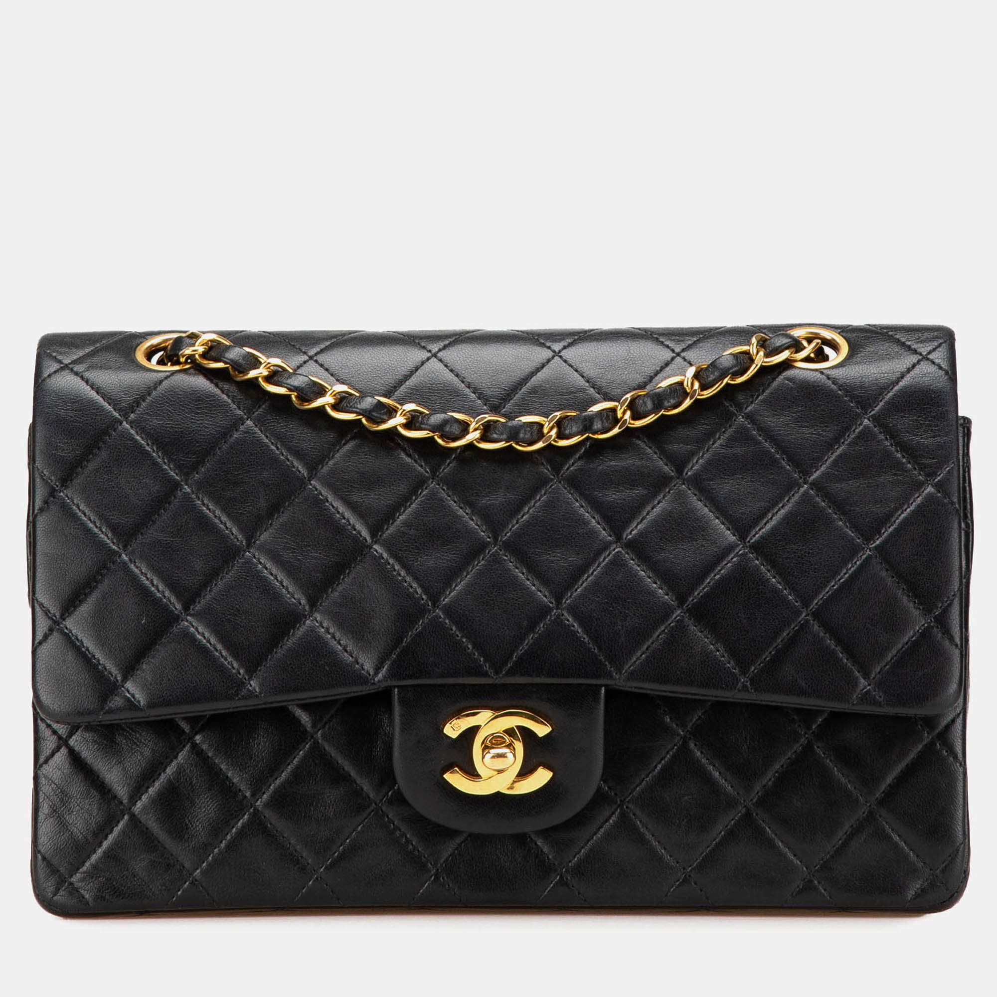 Chanel Black Medium Classic Lambskin Double Flap Bag