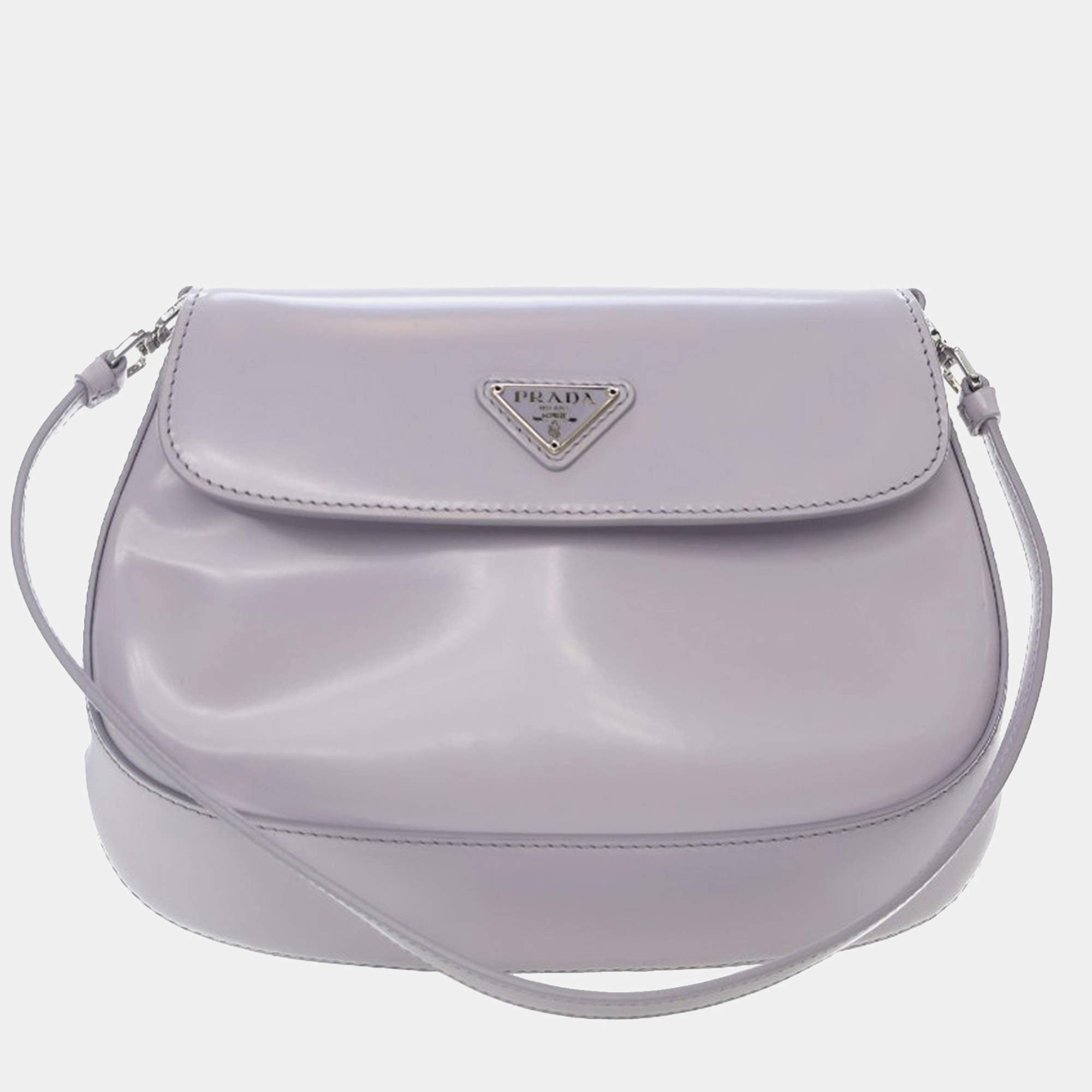 Prada Purple Spazzolato Cleo Shoulder Bag