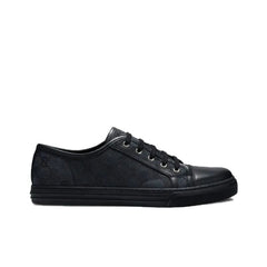 GUCCI GG CANVAS LOW 'GREY BLACK'