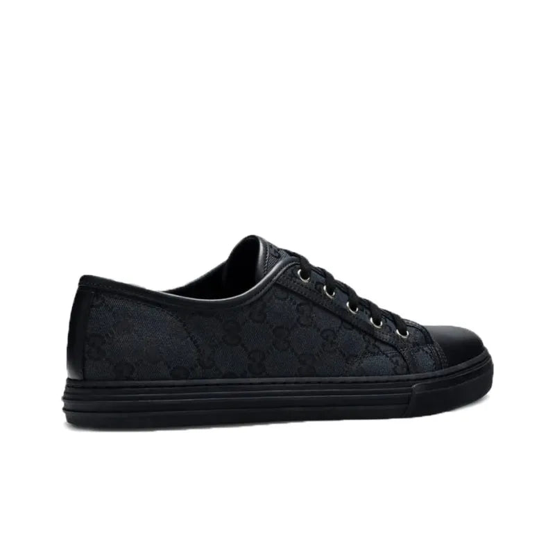 GUCCI GG CANVAS LOW 'GREY BLACK'