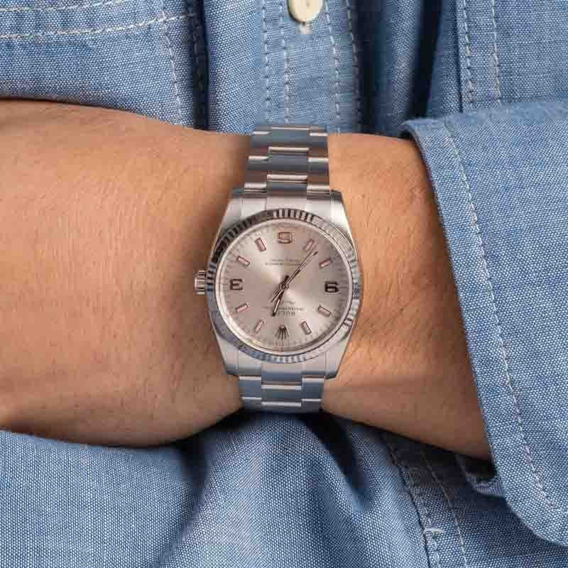 Rolex Air-King 114234 Silver Arabic Dial