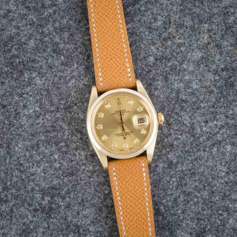 Rolex Date 1503 Champagne Diamond Dial