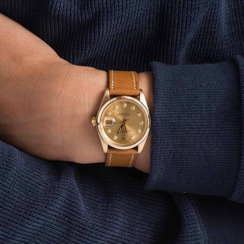 Rolex Date 1503 Champagne Diamond Dial