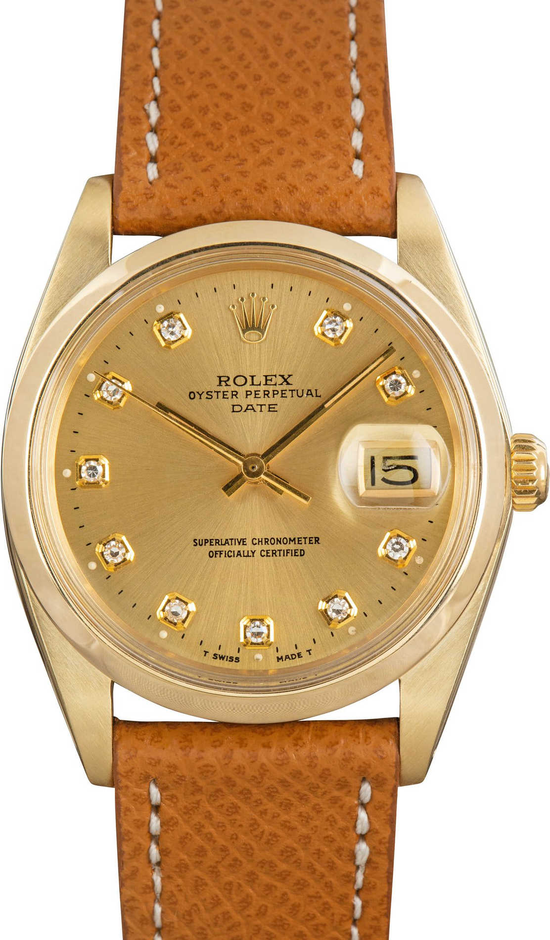 Rolex Date 1503 Champagne Diamond Dial
