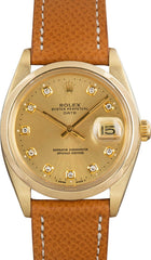 Rolex Date 1503 Champagne Diamond Dial