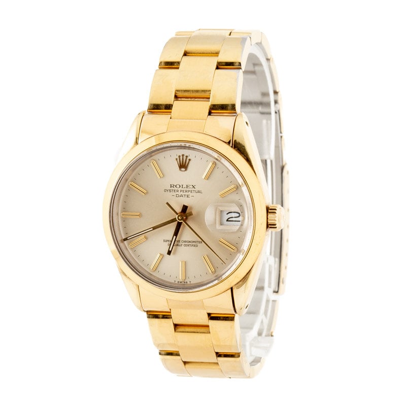 Rolex Date Ref 15505 Yellow Gold Shell