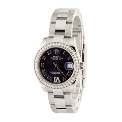 Pre-owned Rolex Datejust 178384 Purple Roman Dial