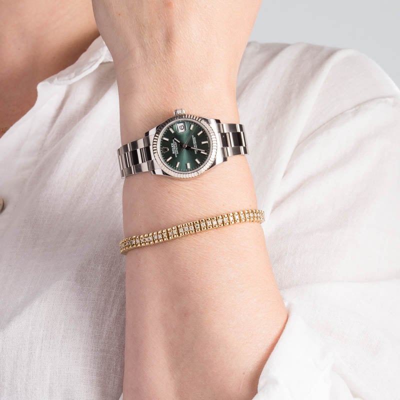 Ladies Rolex Datejust Ref 278274 Mint Green Dial