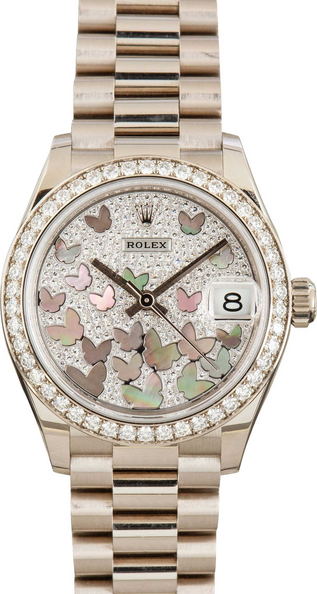 Rolex Datejust 31 Ref 278289 Diamond Paved Butterfly Dial