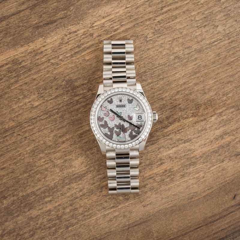 Rolex Datejust 31 Ref 278289 Diamond Paved Butterfly Dial