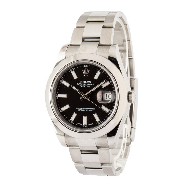 Pre-Owned Rolex Datejust II 116300 Black Dial