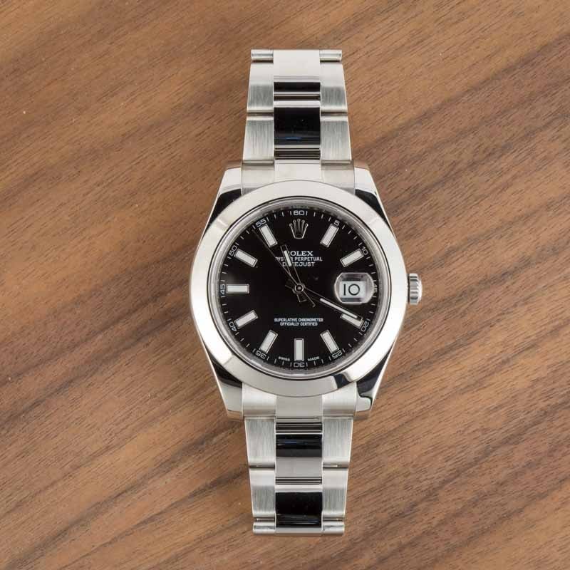 Pre-Owned Rolex Datejust II 116300 Black Dial