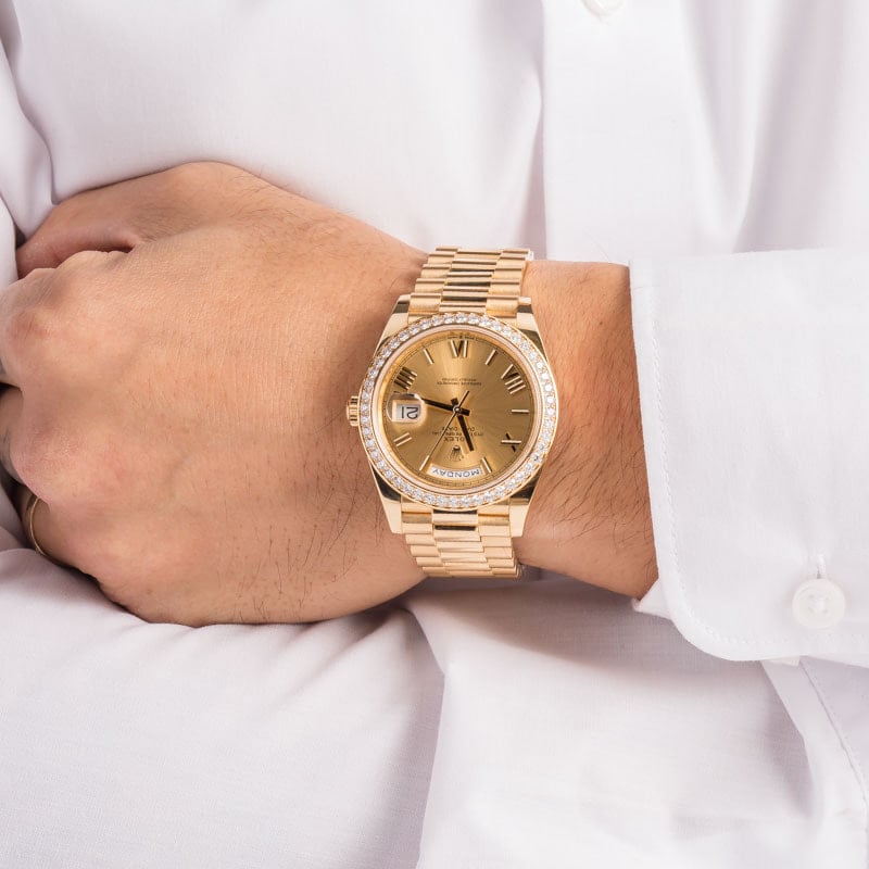 Rolex Day-Date 40 Ref 228348 Champagne Roman Dial