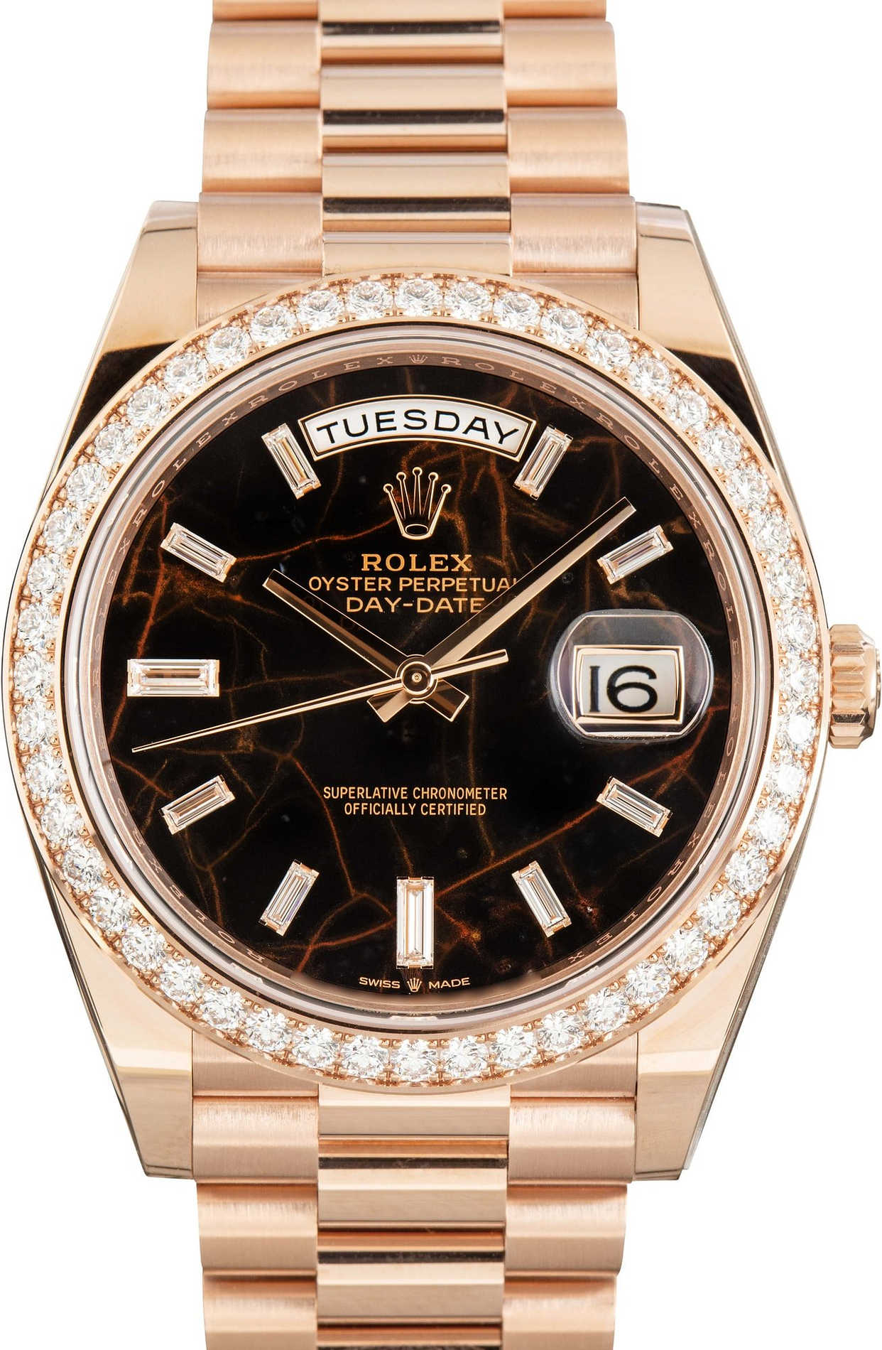 Rolex Day-Date 40 Ref 228345 Eisenkiesel Diamond Dial