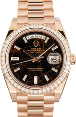 Rolex Day-Date 40 Ref 228345 Eisenkiesel Diamond Dial