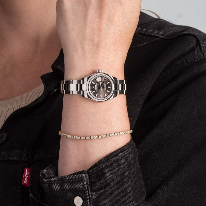 Ladies Rolex Datejust Ref 279160 Dark Grey Dial