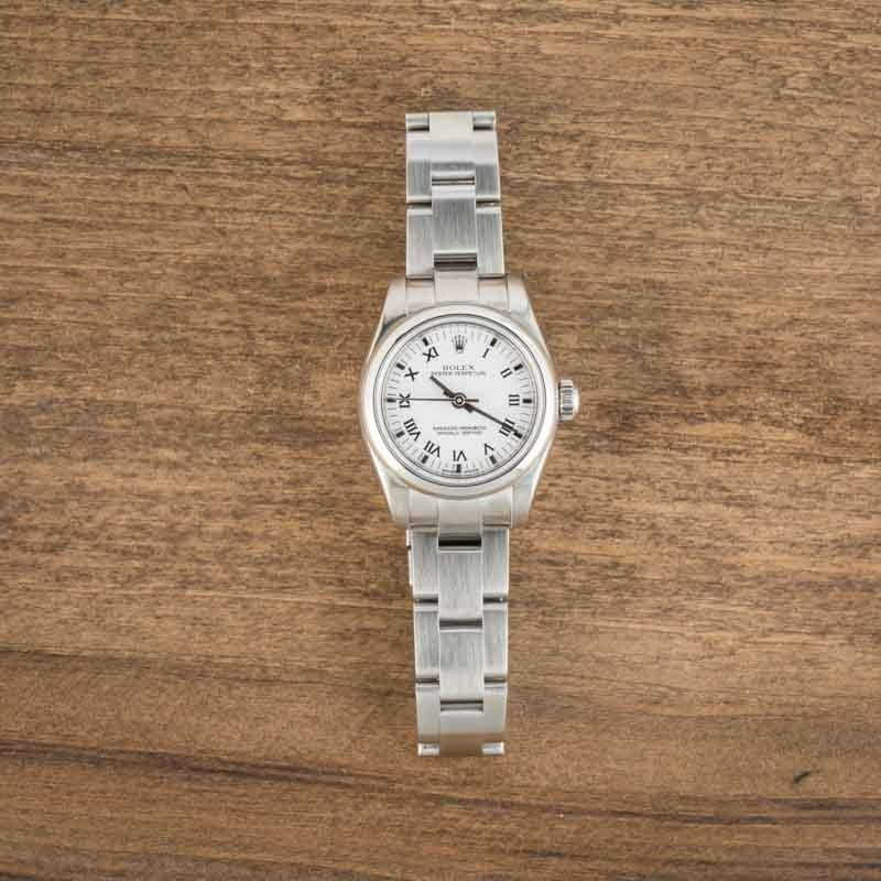 Ladies Rolex Oyster Perpetual 176200 White Roman Dial