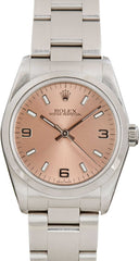 Pre-owned Rolex Oyster Perpetual 77080 Salmon Dial