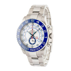 Rolex Yacht-Master II Ref 116680 White Dial Blue Bezel