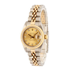 Lady Rolex Datejust Ref 79173 Champagne Diamond Dial