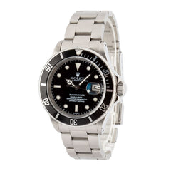 Vintage Rolex Submariner Ref 16800 Stainless Steel Black Dial