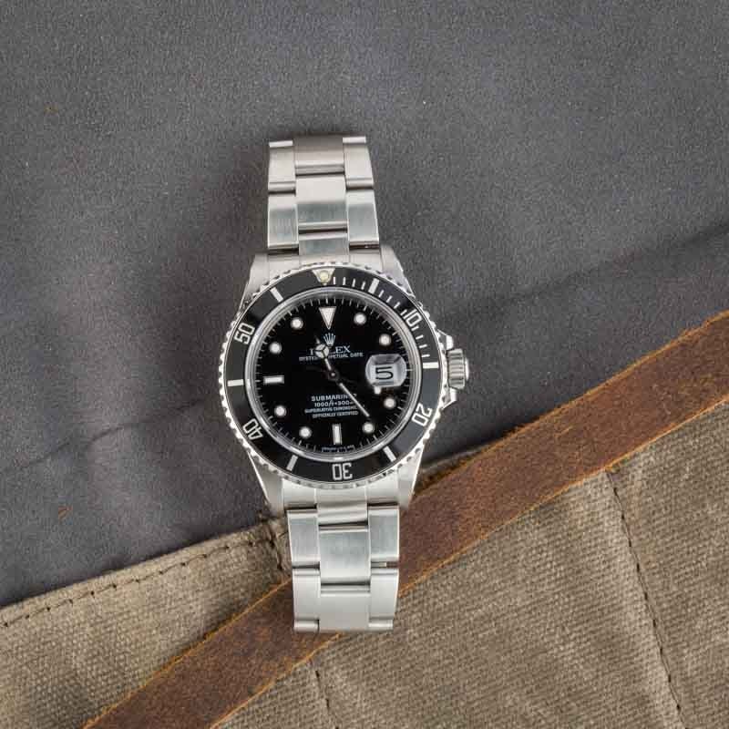 Vintage Rolex Submariner 168000 Stainless Steel
